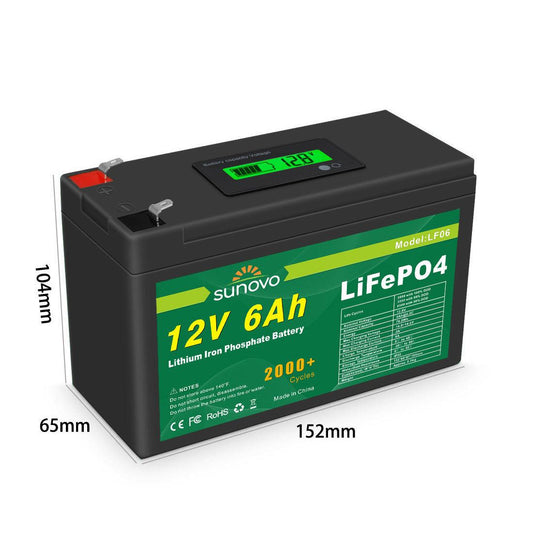 Samland 12V 6AH Deep Circle Lifepo4 Lithium Battery Rechargeable.