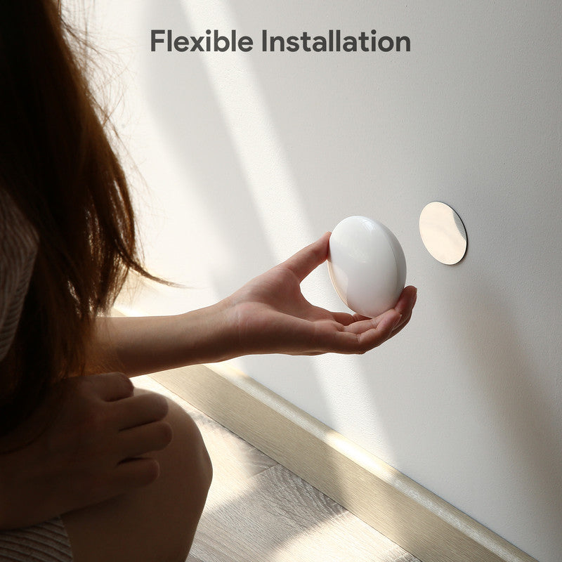 (Pack of 4）LED Motion Sensor Night Light Indoor, Cordless Battery Powered,Stick-on Warm White Light with Built-in Infrared Motion Detection, Sensor Light for Hallway,Bedroom