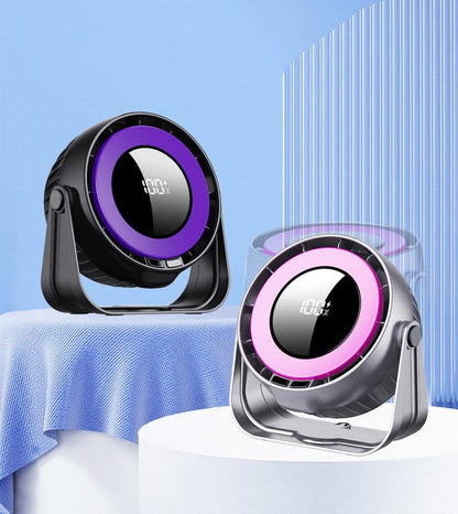 Desk Fan, Small Quiet LED Display Portable Table Fans, 180Â°Tilt, 100 Speeds, 5 Modes, Rechargeable 4000mAh Battery Operated USB Fan For Office, Bedroom, Outdoor(Black)Christmas Gifts.