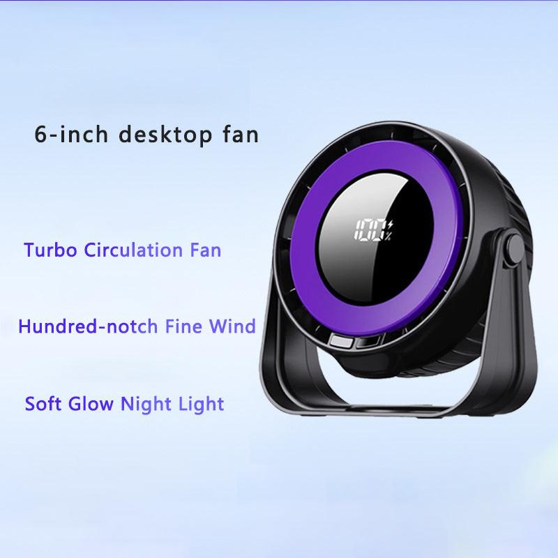 Desk Fan, Small Quiet LED Display Portable Table Fans, 180Â°Tilt, 100 Speeds, 5 Modes, Rechargeable 4000mAh Battery Operated USB Fan For Office, Bedroom, Outdoor(Black)Christmas Gifts.