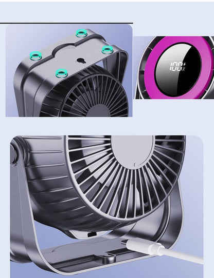 Desk Fan, Small Quiet LED Display Portable Table Fans, 180Â°Tilt, 100 Speeds, 5 Modes, Rechargeable 4000mAh Battery Operated USB Fan For Office, Bedroom, Outdoor(Black)Christmas Gifts.