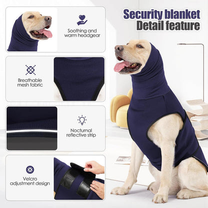 Pet Products Dog Anxiety Vest and Coat, Vet Visits and Separation - Keep Pet Calm, Dog Jacket for Thunder, Fireworks, Anti Anxiety Vest for Dogs and Cat Body and Ear, Dark Blue, S