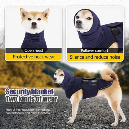 Pet Products Dog Anxiety Vest and Coat, Vet Visits and Separation - Keep Pet Calm, Dog Jacket for Thunder, Fireworks, Anti Anxiety Vest for Dogs and Cat Body and Ear, Dark Blue, S