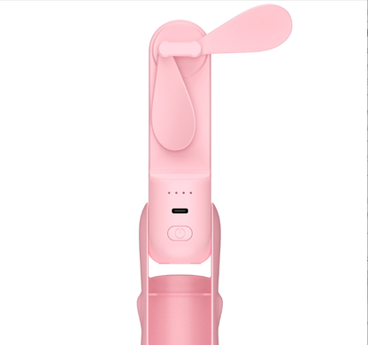 Handheld Mini Fan, 2 IN 1 USB Rechargeable Portable Fan [12-19 Working Hours] with Power Bank, Pocket Design for Travel/Summer/Concerts/Lash, Gifts for Women (Pink)Christmas Gifts.