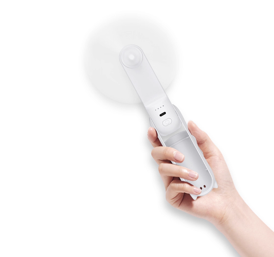 Handheld Mini Fan,2 IN 1 USB Rechargeable Portable Fan [12-19 Working Hours] with Power Bank, Pocket Design for Travel/Summer/Concerts/Lash, Gifts for Women (White)Christmas Gifts.