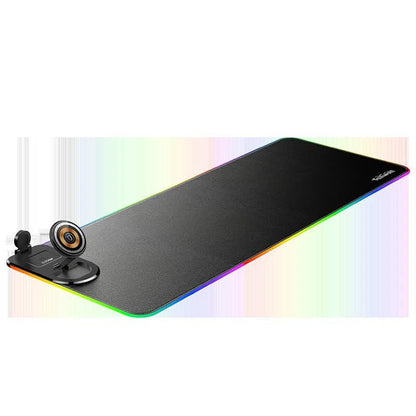 Wireless Charging Mouse Pad 15W RGB Gaming Mousepad Waterproof Desk Mat with Phone Holder 35.4''x11.8'' Extra Large Desk Pad Non-Slip Base Computer Keyboard Mat for PC Laptop, Black.
