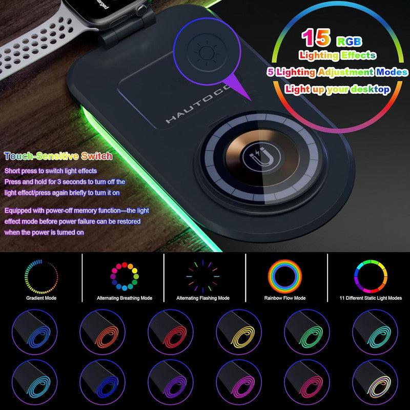 Wireless Charging Mouse Pad 15W RGB Gaming Mousepad Waterproof Desk Mat with Phone Holder 35.4''x11.8'' Extra Large Desk Pad Non-Slip Base Computer Keyboard Mat for PC Laptop, White.