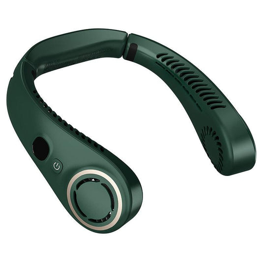 Portable Neck Fan Upgraded, Neckbrace Personal Hands Free, 5 Speed Gears Adjustment, 2000 mAh Wearable Bladeless Quiet Rechargeable for Outdoor Indoor, Gifts for Women Men- Green Christmas Gifts.
