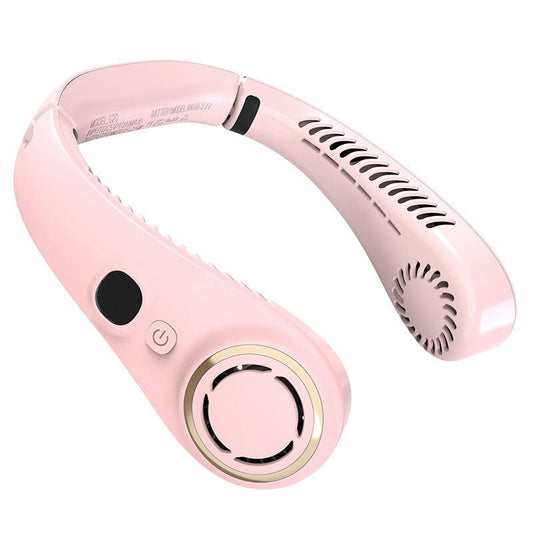 Portable Neck Fan Upgraded, Neckbrace Personal Hands Free, 5 Speed Gears Adjustment, 2000 mAh Wearable Bladeless Quiet Rechargeable for Outdoor Indoor, Gifts for Women Men- Pink Christmas Gifts.