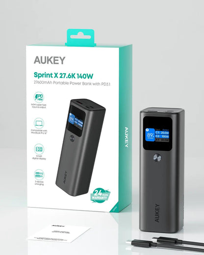Aukey Sprint X 27.6K 140W 27,600mAh Portable Power Bank with PD3.1 (PB-Y45).
