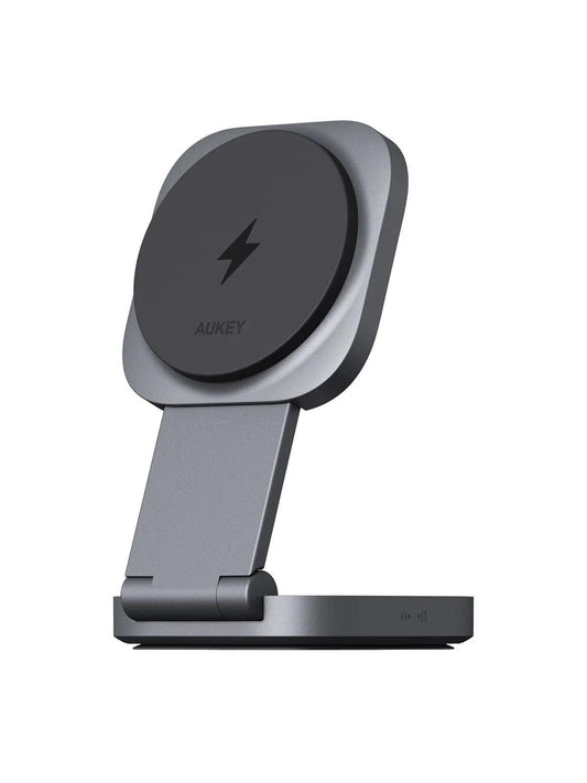Aukey MagFusion L Qi2 Foldable 2 In 1 Magnetic Wireless Charger (LC-MC211).