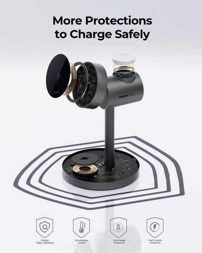 Aukey MagFusion 3-in-1 Qi2 Magnetic Fast Wireless Charging Station (LC-MC311).