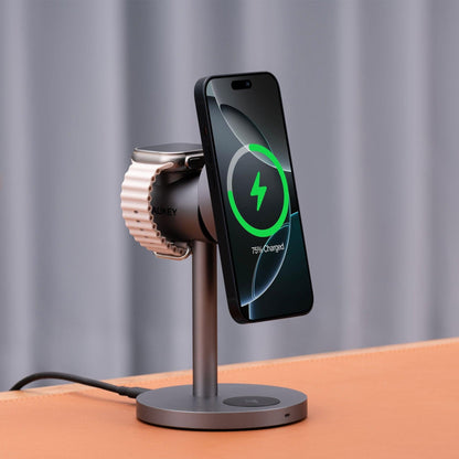 Aukey MagFusion 3-in-1 Qi2 Magnetic Fast Wireless Charging Station (LC-MC311).