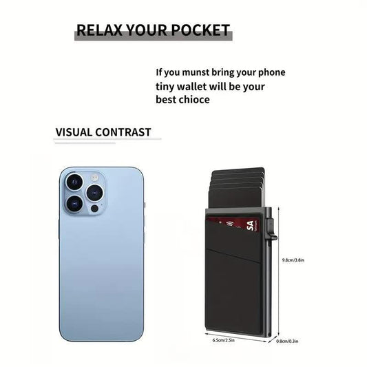 Contemporary Acrylic RFID Blocking Card Holder - Minimalist Business Wallet for Men, Automatic Pop-Up, 1pc.