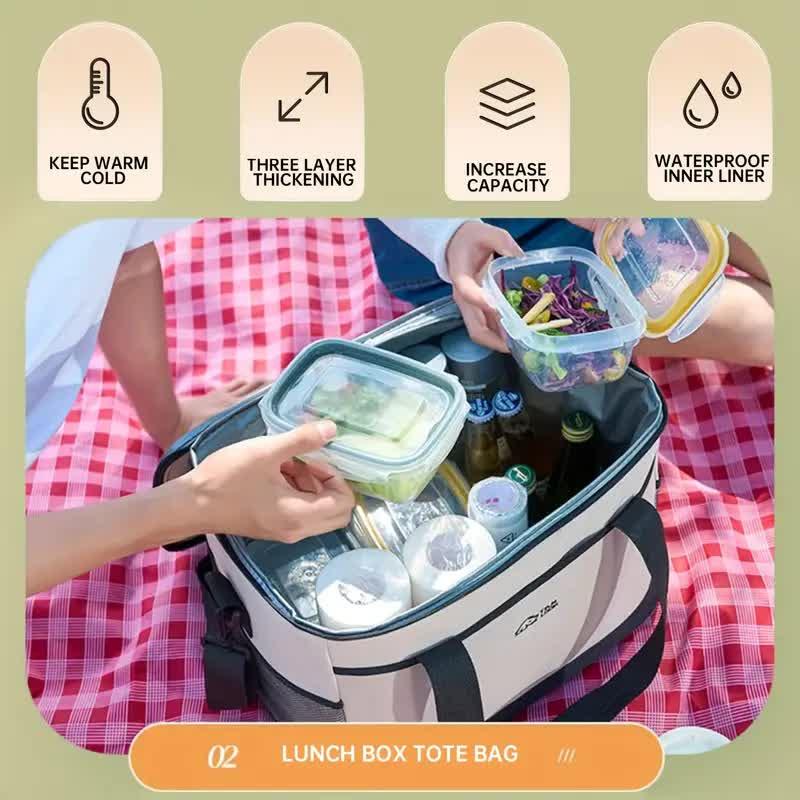 Blue Portable Insulated Cooler Bag for Camping & Picnics - Durable Outdoor Storage Tote.
