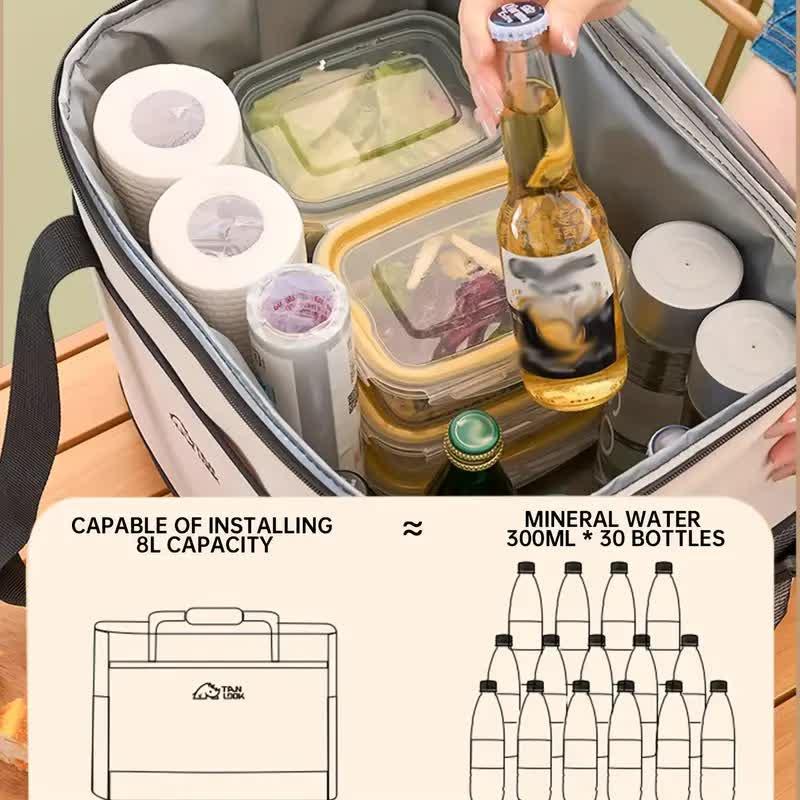 Blue Portable Insulated Cooler Bag for Camping & Picnics - Durable Outdoor Storage Tote.
