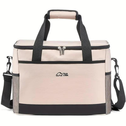 Blue Portable Insulated Cooler Bag for Camping & Picnics - Durable Outdoor Storage Tote.