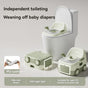 baby portable toilet, potty training, weaning off diapers, soft PU cushion, night-light, bathroom accessories, Australian market, toddler toilet seat - Misty Milk Green - Size Three
