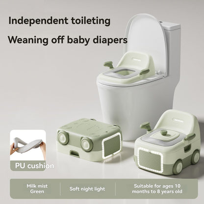 baby portable toilet, potty training, weaning off diapers, soft PU cushion, night-light, bathroom accessories, Australian market, toddler toilet seat - Pink - Size Three