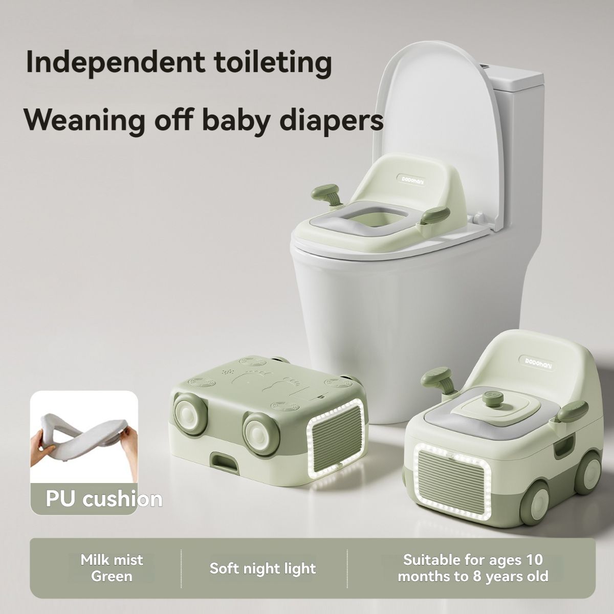 baby portable toilet, potty training, weaning off diapers, soft PU cushion, night-light, bathroom accessories, Australian market, toddler toilet seat - red and blue - Size Three