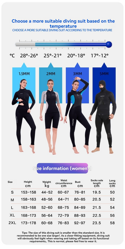 2MM jellyfish suit diving wet clothes jellyfish suit snorkeling swimsuit super elastic skin-friendly 2-piece jumpsuit+stockings