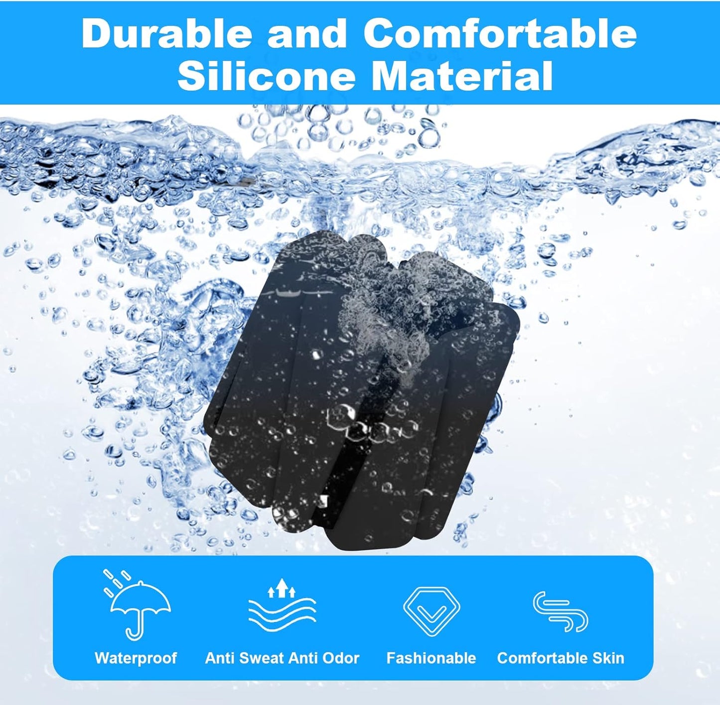 Wrist Weights Set of 2, Adjustable Silicone Workout Weights for Women and Men, Wearable Ankle/Wrist Weights Suitable for Yoga, Dance, Pilates, Pool Exercises and Jogging, 2lb
