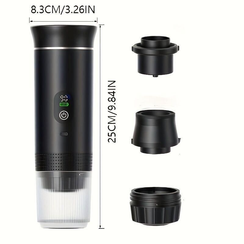 (grey )Upgraded Portable Coffee Maker with Temperature and Power Display, USB-C Charging, Self-Heating & Cold Brew Functions, Compatible with Coffee Capsules/Ground Coffee. Perfect Espresso Machine for Home, Office, Travel, RV, and Camping. Ideal for Offi.
