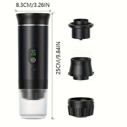 (grey )Upgraded Portable Coffee Maker with Temperature and Power Display, USB-C Charging, Self-Heating & Cold Brew Functions, Compatible with Coffee Capsules/Ground Coffee. Perfect Espresso Machine for Home, Office, Travel, RV, and Camping. Ideal for Offi.