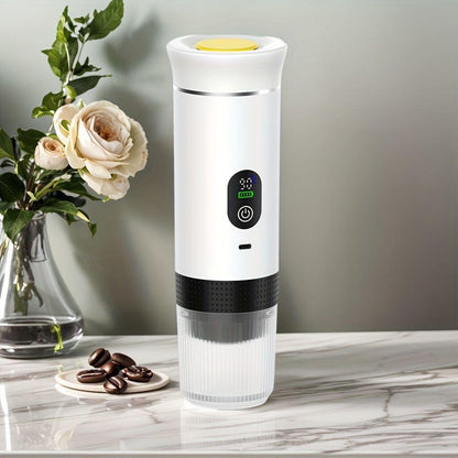 (grey )Upgraded Portable Coffee Maker with Temperature and Power Display, USB-C Charging, Self-Heating & Cold Brew Functions, Compatible with Coffee Capsules/Ground Coffee. Perfect Espresso Machine for Home, Office, Travel, RV, and Camping. Ideal for Offi.