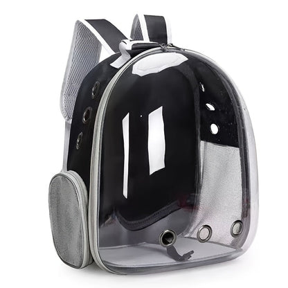 (GREY)Replacement Transparent Pet Backpack with Zipper Closure - Heavy-Duty Structure, Ventilated and Padded Lining - Portable Travel Carrier for Cats, Small Dogs, Airplanes, Trains, Cars - Safe and Comfortable Carrier Backpack for Busy Pet Owners - Ideal