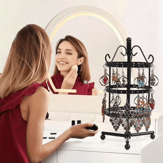 1 × Metal Detachable Rotating Earring Jewelry Stand, Storage Display Tower, Aesthetic Room Decor, Home Decoration, Valentine's Day Gift Jewelry Tower, Jewelry Organizer