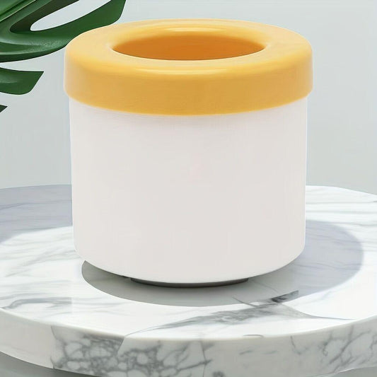 1 pc white+yellow Silicone Ice Cube Cup â Freezable & Reusable Ice Maker, Perfect for Home, Bar, Pub, Club, and Outdoor Summer Drinks in Light Blue, Ideal for Cocktails and Fresh Fruit Infusions.