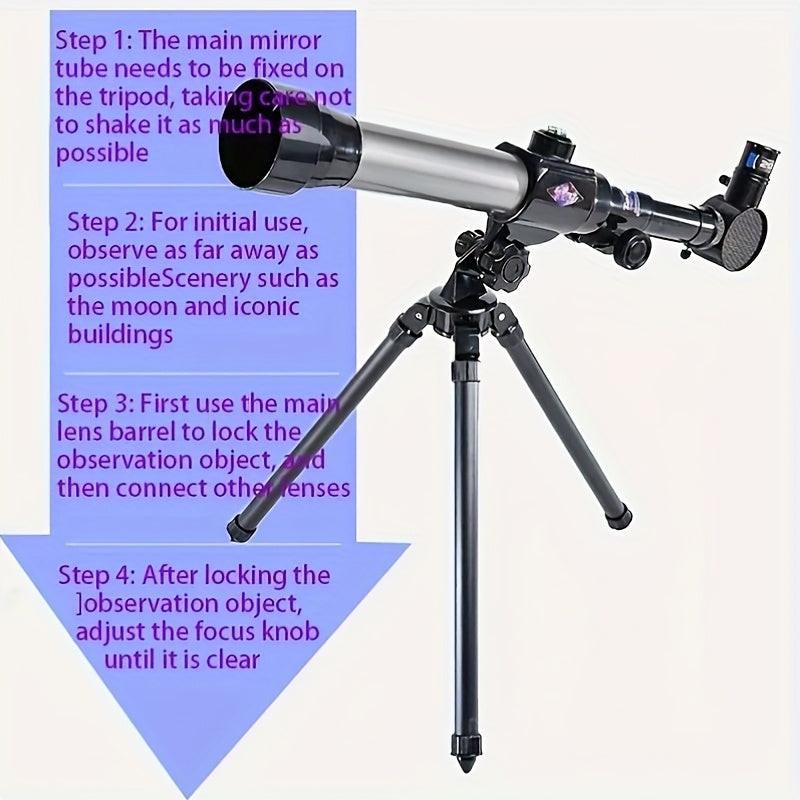**Entry-Level Quick-Setup Astronomical Telescope | Stable Tripod, Four-Step Star and Landscape Viewing, Clear Sight of Moon and Landmarks, Top Choice for Family Outdoor Exploration**.