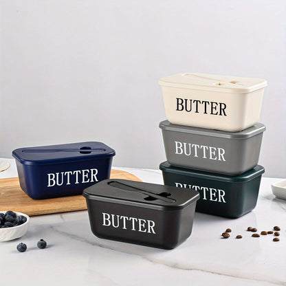 GREEN **Food-Grade PP Large Butter Keeper with Cutting Blade | Airtight, Drying-Resistant, Easy to Slice – Long-Lasting Freshness, Your Kitchen & Baking Essential Helper**