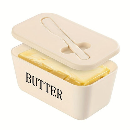 GREEN **Food-Grade PP Large Butter Keeper with Cutting Blade | Airtight, Drying-Resistant, Easy to Slice – Long-Lasting Freshness, Your Kitchen & Baking Essential Helper**