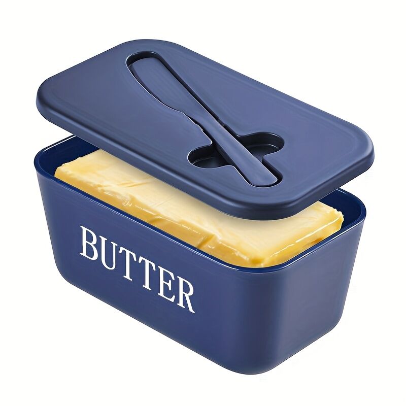 GREEN **Food-Grade PP Large Butter Keeper with Cutting Blade | Airtight, Drying-Resistant, Easy to Slice – Long-Lasting Freshness, Your Kitchen & Baking Essential Helper**