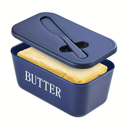 GREEN **Food-Grade PP Large Butter Keeper with Cutting Blade | Airtight, Drying-Resistant, Easy to Slice – Long-Lasting Freshness, Your Kitchen & Baking Essential Helper**
