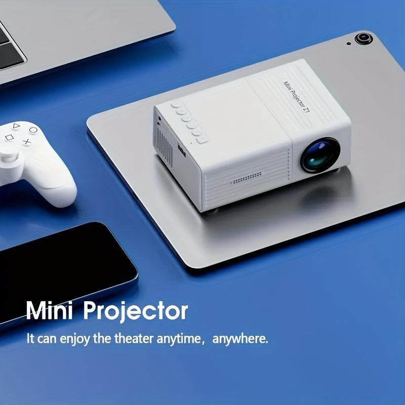 Pocket cinema carries | 80-inch wireless mini projector, direct phone connection, USB instant broadcast, and camping bedroom enjoys HD giant screen..