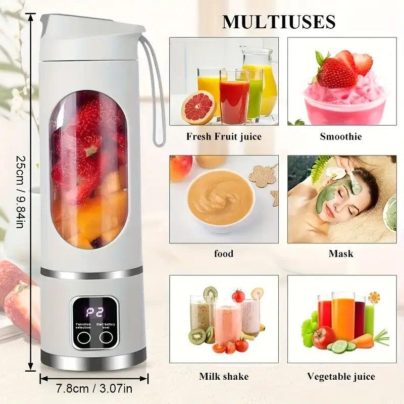 Portable USB Electric Blending Cup with 15.21 oz Capacity (1300 mAh / 3.7 V) â Ideal for Smoothies, Whipped Drinks, Travel, and Fitness.(PINK).