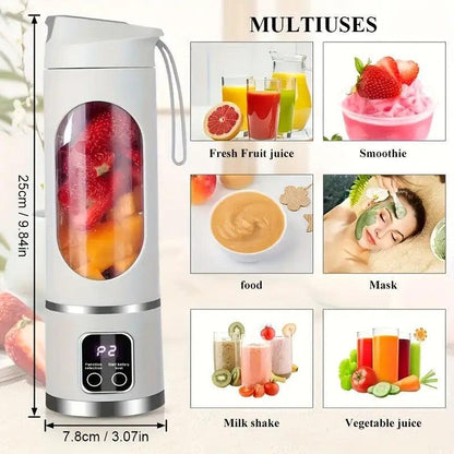 Portable USB Electric Blending Cup with 15.21 oz Capacity (1300 mAh / 3.7 V) â Ideal for Smoothies, Whipped Drinks, Travel, and Fitness.(PINK).