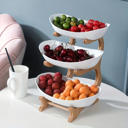 **Nordic-Style Two-Tier Extendable Fruit Tray | Creative Living Room Snack Stand, Adjustable Height, Anti-Slip Expandable Display Tray**(Green)