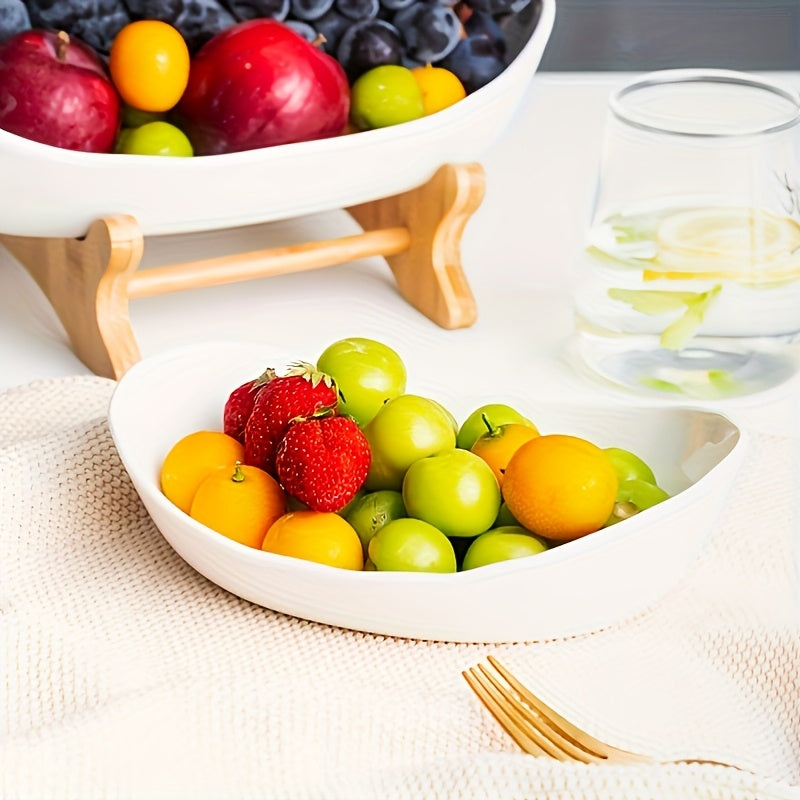 **Nordic-Style Two-Tier Extendable Fruit Tray | Creative Living Room Snack Stand, Adjustable Height, Anti-Slip Expandable Display Tray**(Green)