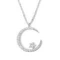 silver"Crescent and Stars" Crystal Necklace: Weaving the Galaxy into a Chain, Crafting a Flowing Dazzling Starry Sky Around Your Neck