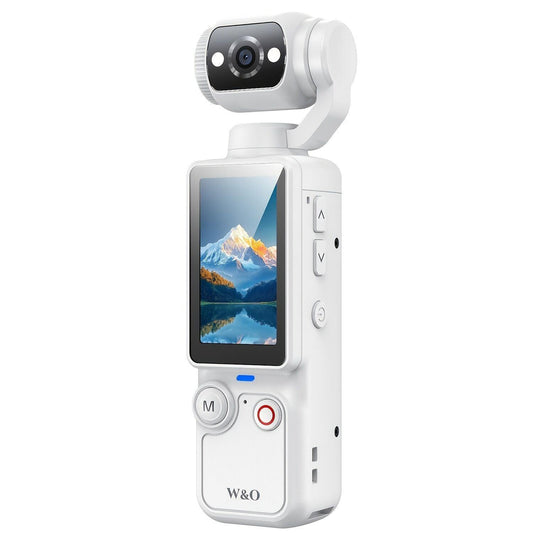WHITE**4K HD 180Â° Rotating Anti-Shake Action Cameraï½1.9-Inch Screen + 2000mAh Battery, Compact & Portable Vlogging & Travel Companion â Streamlined Design, Durable, Ideal for Content Creators & Holiday Gifting**.