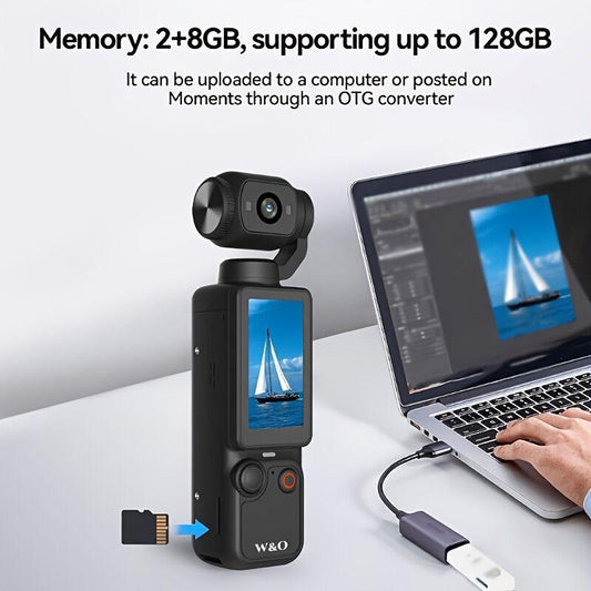 WHITE**4K HD 180Â° Rotating Anti-Shake Action Cameraï½1.9-Inch Screen + 2000mAh Battery, Compact & Portable Vlogging & Travel Companion â Streamlined Design, Durable, Ideal for Content Creators & Holiday Gifting**.