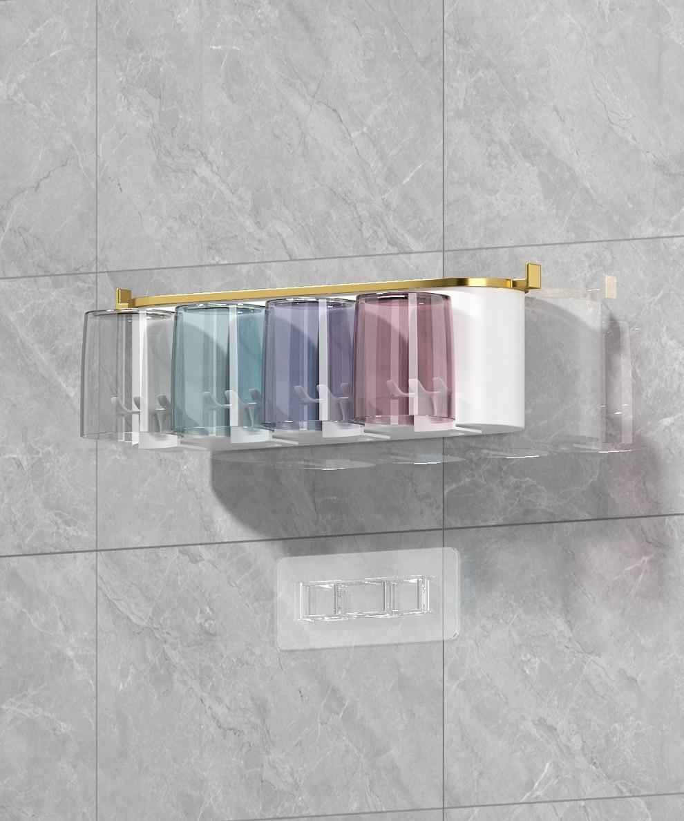 4-in-1 White( two persons) Wall-Mounted Toothbrush Holder | Toothbrush Storage/Toothpaste Dispenser/Storage Shelf/Anti-Mildew Drainage - Bathroom Organization Upgrade