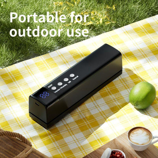 **1pc black Portable Wireless Vacuum Sealerï½USB Charging Compact Design, One-Touch Sealing for Long-Lasting Freshness, Ideal for Home & Outdoor Use**.