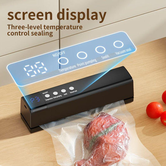 **1pc black Portable Wireless Vacuum Sealerï½USB Charging Compact Design, One-Touch Sealing for Long-Lasting Freshness, Ideal for Home & Outdoor Use**.