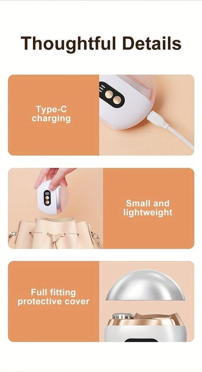 Smart Electric Nail Clipper 2-in-1 Polishing & Grooming Tool, USB Rechargeable, 500mAh Li-Polymer Battery. Features Anti-Cut Protection, Grinding, and Illumination. Suitable for Nail Trimming, Filing, Polishing, and Shaping. （white)