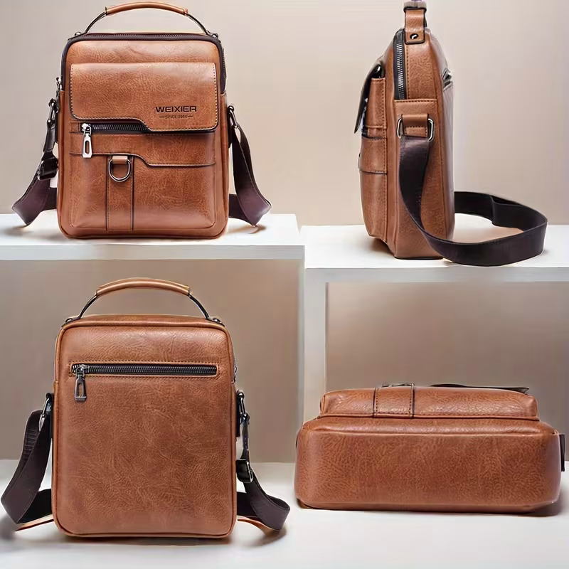 Men's retro crossbody Bag (brown) : High quality with multiple compartments, practical and versatile. It is the top choice for Father's Day, Valentine's Day and Christmas gifts